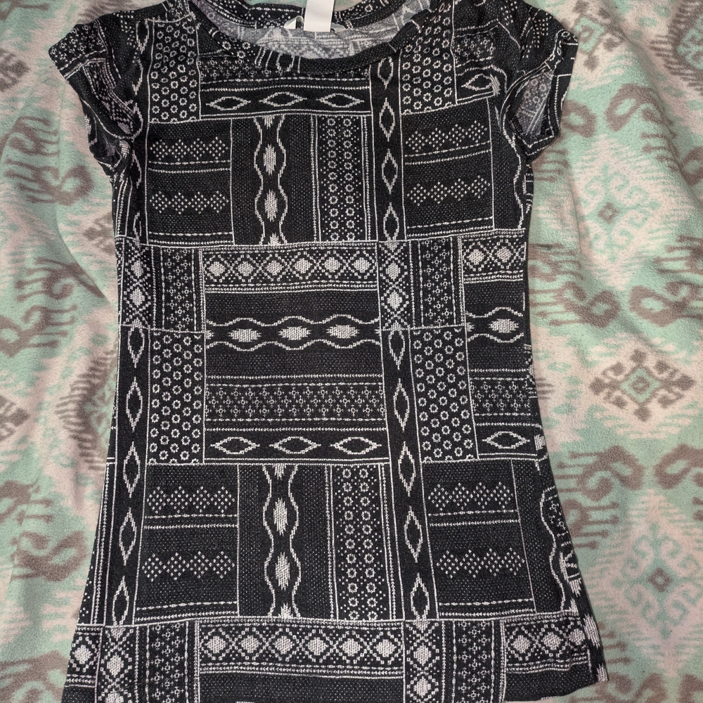 Tribal Pattern Black and White Dress